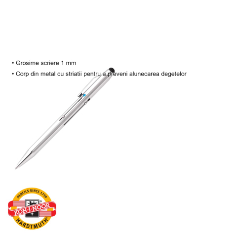 Pix metalic Koh-I-Noor 4 culori cu touch, corp argintiu antiderapant, pentru birou si uz zilnic [2]