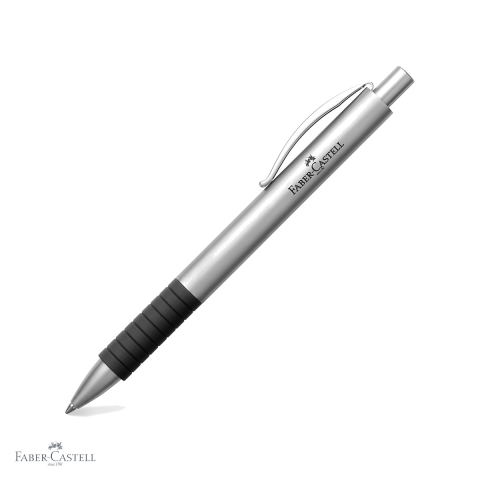 Pixuri premium - Pix metalic mat Faber-Castell Basic Metal, corp argintiu, grip ergonomic, mina neagra B