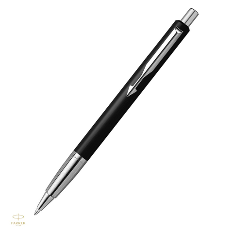 Birotica papetarie - Pix Parker Vector retractabil, corp din plastic ABS si otel inoxidabil, mina albastra, negru