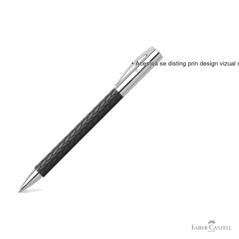 Pix premium Faber-Castell Ambition 3D Leaves, corp din rasina cu motive frunze, rezerva neagra, mecanism rotativ [2]