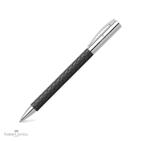 Birotica papetarie - Pix premium Faber-Castell Ambition 3D Leaves, corp din rasina cu motive frunze, rezerva neagra, mecanism rotativ