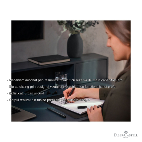Pix premium Faber-Castell Ambition All Black, corp din rasina neagra, mecanism prin rasucire [1]