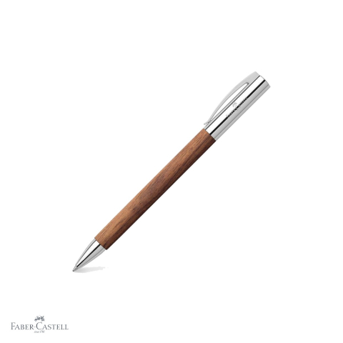 Pixuri premium - Pix premium Faber-Castell Ambition, corp din lemn de nuc, mecanism rotativ, mina neagra B, pentru birou si semnaturi