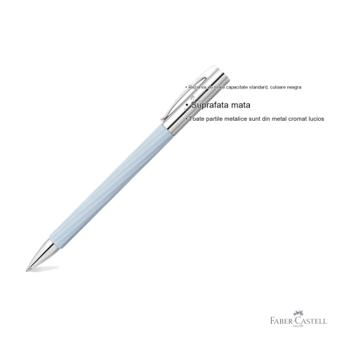 Pix premium Faber-Castell Ambition Italic Ice Blue, corp rasina guilloche, editie limitata, cadou elegant [2]