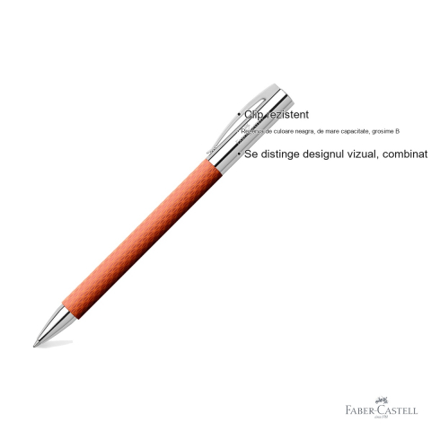 Pix premium Faber-Castell Ambition OPart Autumn Leaves, corp din rasina gravata guilloche, rezerva neagra B [2]