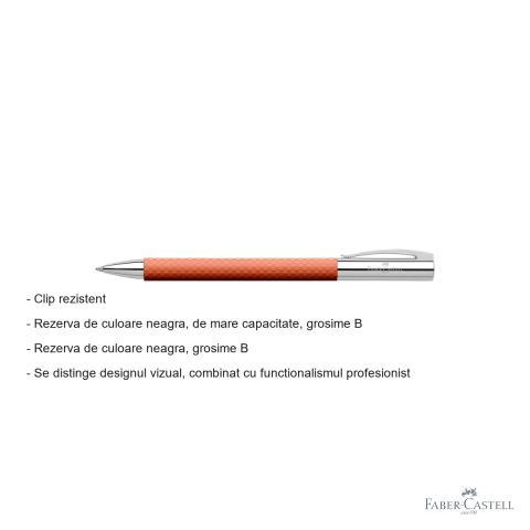 Pix premium Faber-Castell Ambition OPart Autumn Leaves, corp din rasina gravata guilloche, rezerva neagra B [1]