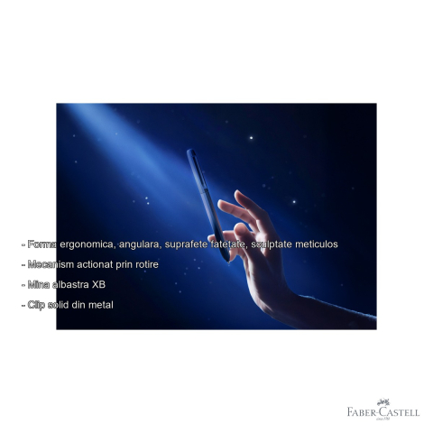 Pix premium Faber-Castell Avori Midnight Muse, mecanism rotativ, mina albastra XB, din plastic reciclat, bleumarin [1]