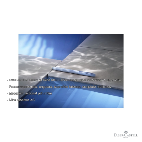 Pix premium Faber-Castell Avori Peace of Mind, mina albastra XB, mecanism rotativ, din plastic reciclat [1]