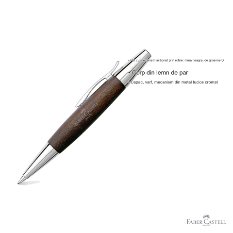 Pix premium Faber-Castell e-motion, corp din lemn de par, mina neagra B, mecanism rotativ [2]