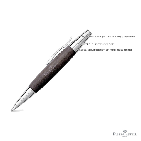 Pix premium Faber-Castell e-Motion, corp din lemn de par, mina neagra B, mecanism rotativ [2]