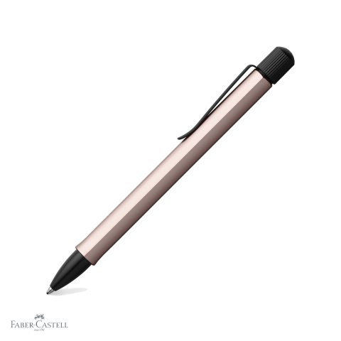 Pixuri premium - Pix premium Faber-Castell Hexo, corp hexagonal din aluminiu rose, mecanism rotativ, mina neagra B