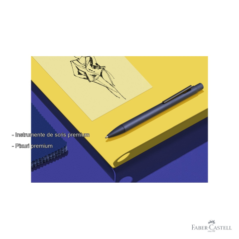 Pix premium Faber-Castell Neo Slim Aluminium, corp subtire din metal lacuit albastru, pentru profesionisti [1]