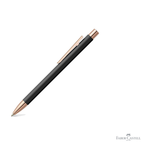 Pix premium Faber-Castell Neo Slim Metal, corp subtire din metal lacuit negru cu detalii rose gold, pentru profesionisti [2]