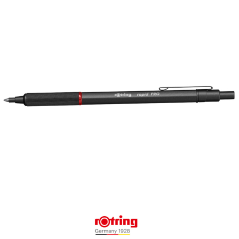 Pix Rapid Pro Negru cu Mecanism Click si Grip Randalinat, pentru Scriere Profesionala si Zilnica, Rotring [2]