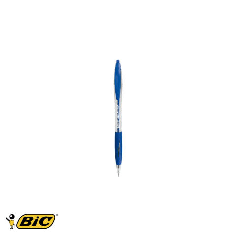 Birotica papetarie - Pix retractabil Bic Atlantis Grip, varf mediu 1.0 mm, scriere fluida, albastru