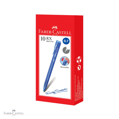 Pix retractabil semi-gel Faber-Castell RX7, varf needle 0.7 mm, scriere usoara, albastru [3]