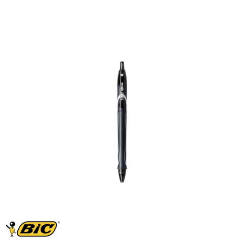 Birotica papetarie - Pix roller Bic Quick-Dry semi-gel retractabil, varf mediu 0.7 mm, cerneala neagra cu uscare rapida