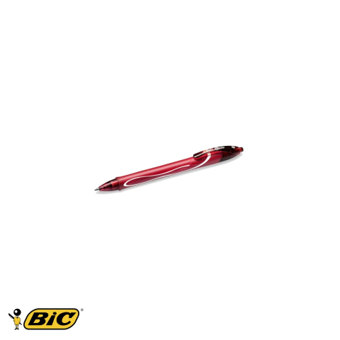 Pix roller retractabil Bic Quick-Dry, gel semi-uscat varf mediu 0.7 mm, cerneala rosie, pentru birou si scoala [3]
