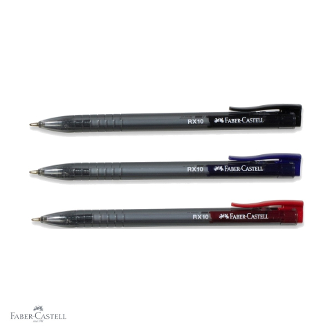 Pix roller retractabil Faber-Castell RX10, cerneala semi-gel albastra, varf needle 1.0 mm, corp triunghiular ergonomic [3]