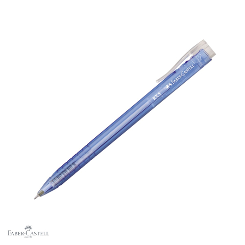 Pixuri - Pix roller retractabil Faber-Castell RX5, varf needle 0.5 mm, cerneala semi-gel albastra, corp triunghiular ergonomic