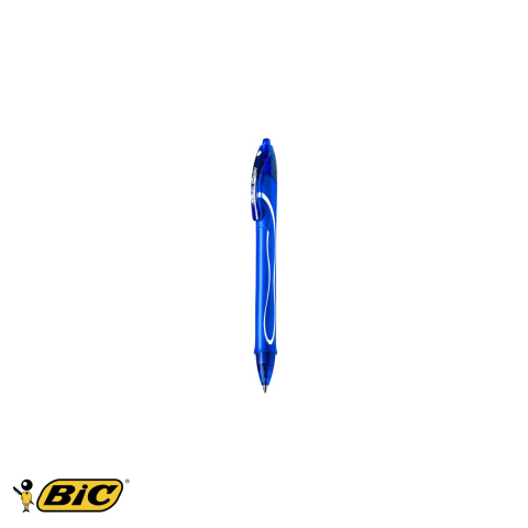 Birotica papetarie - Pix roller semi-gel retractabil Bic Quick-Dry, varf 0.7mm, cerneala albastra, uscare rapida