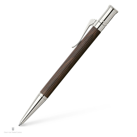 Birotica papetarie - Pix rotativ Graf von Faber-Castell Classic Grenadilla, corp din lemn de grenadilla, cutie cadou din lemn, varf M, scriere neagra, maro inchis