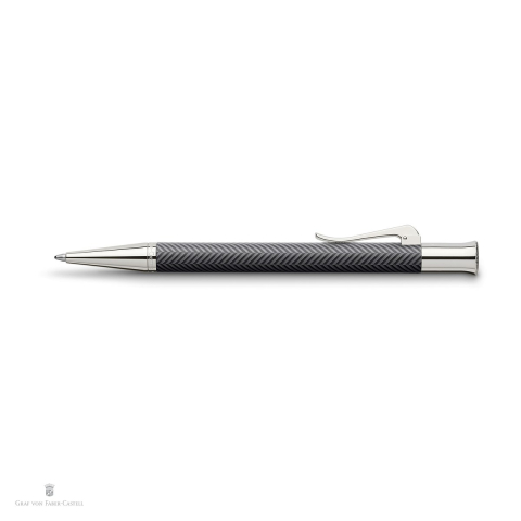 Pix rotativ Graf von Faber-Castell Guilloche Cisele, corp din rasina, accesorii placate cu rodiu, varf M, scriere neagra, antracit [3]