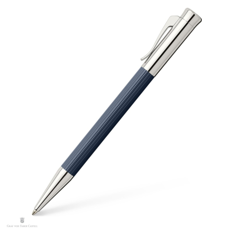 Instrumente de scris premium - Pix rotativ Graf von Faber-Castell Tamitio, corp din metal lacuit, varf M, scriere neagra, albastru noapte
