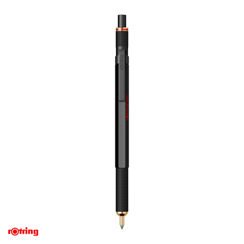 Pix Rotring 800 Plus cu mecanism rotativ, corp hexagonal din alama, mina 0.7 mm albastra, negru [3]