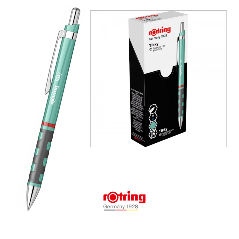 Pix Tikky 3 Albastru Sidefat cu Clip, Mina Jumbo Albastra 0.7mm, Grip Ergonom din Cauciuc, pentru Scriere Extensiva, Rotring [3]