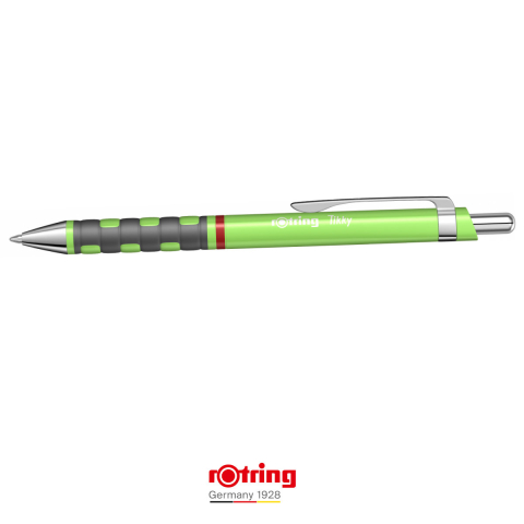 Pix Tikky 3 Verde Neon cu Grip Ergonom din Cauciuc si Mina Jumbo Albastra 0.7mm, pentru Scriere Extensiva si Uz Intensiv, Rotring [2]