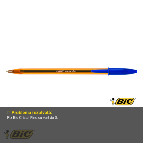 Pix unica folosinta Bic Cristal Fine, varf 0.8 mm, cerneala albastra, pentru scris zilnic [3]