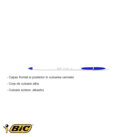 Pix unica folosinta Bic Cristal Up, varf medium 1.2 mm, scriere albastra, pentru birou si scoala [1]