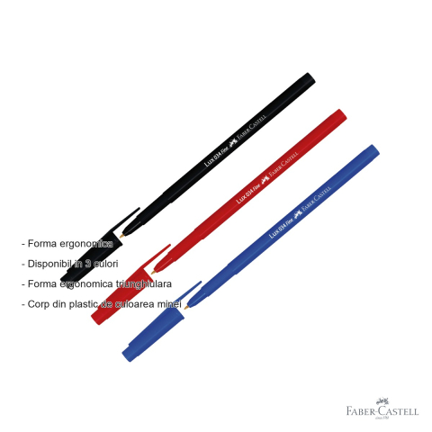 Pix unica folosinta Faber-Castell 034, varf 0.8 mm, negru, forma ergonomica triunghiulara [1]