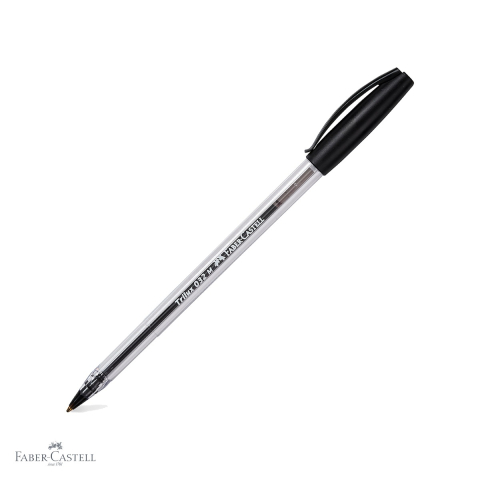 Pixuri unica folosinta - Pix unica folosinta Faber-Castell Trilux 032M, varf 1.0 mm, cerneala neagra, corp transparent