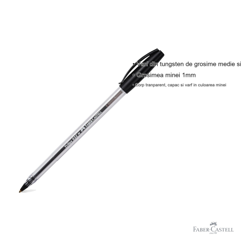 Pix unica folosinta Faber-Castell Trilux 032M, varf 1.0 mm, cerneala neagra, corp transparent [2]
