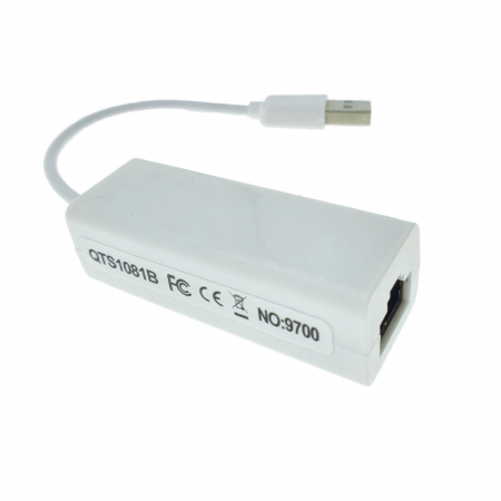 Placa de retea, USB 2.0 tata la RJ-45 mama, adaptor LAN Ethernet, internet 10/100 Mbps, alb [1]