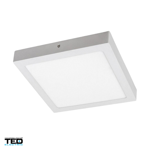 Corpuri iluminare - Plafoniera LED aplicata patrata TED Electric TED001399, 18 W, 6400 K lumina rece, 220 x 220 x 35 mm