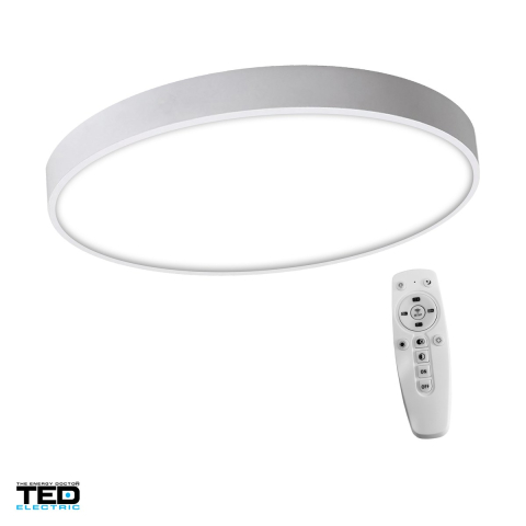 Corpuri iluminare - Plafoniera LED aplicata rotunda TED Electric, 36 W, cu telecomanda, 3000 K, 4500 K, 6500 K, alba