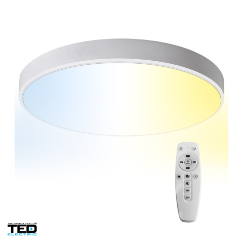 Plafoniera LED aplicata rotunda TED Electric, 36 W, cu telecomanda, 3000 K, 4500 K, 6500 K, alba [3]