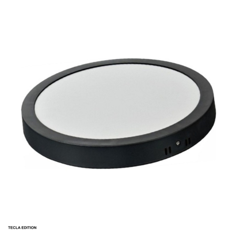 Corpuri iluminare - Plafoniera LED rotunda SPN7712CN, 36 W, 4100 K lumina neutra, diametru 300 mm, rama neagra, seria Sole
