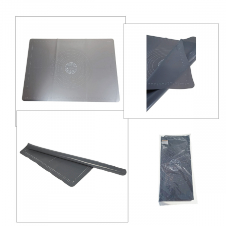 Plansa modelatoare 500x700 mm, cu grile de masurare marcate, din silicon alimentar pentru framantat, gri [3]