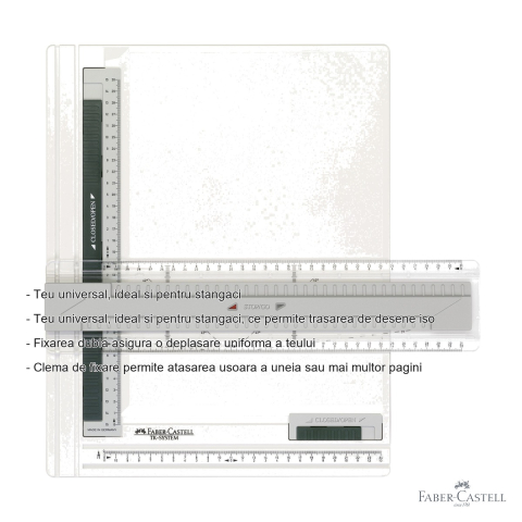 Planseta de proiectare A4 Faber-Castell TK-System, cu teu universal si sistem Stop/Go, pentru desen tehnic [1]