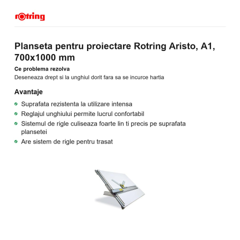 Planseta pentru proiectare Rotring Aristo, A1, 700x1000 mm [1]