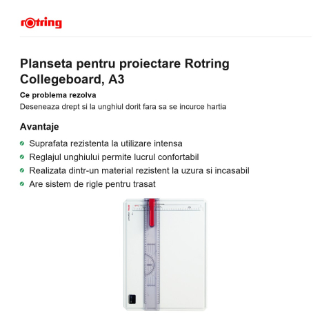 Planseta pentru proiectare Rotring Collegeboard, A3 [1]