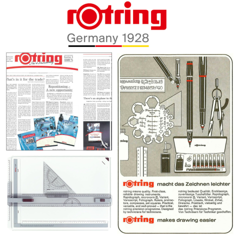 Planseta Proiectare A3 Rapid Rotring, Set Profesional cu Echer si Sistem Triplu de Fixare [4]