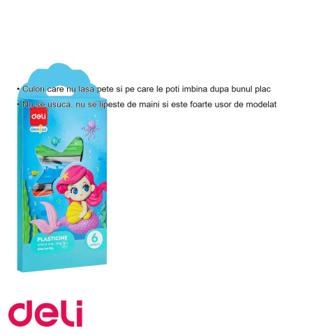 Plastilina Deli 6 culori, 120g, cutie carton, pentru modelaj si lucru manual [2]
