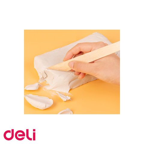 Plastilina pentru modelaj Deli, lut alb cu textura fina, se intareste la aer, 500g [4]