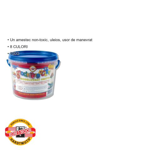 Plastilina remodelabila Koh-I-Noor, 8 culori in galetusa, 700g, pentru copii si tineri artisti [2]