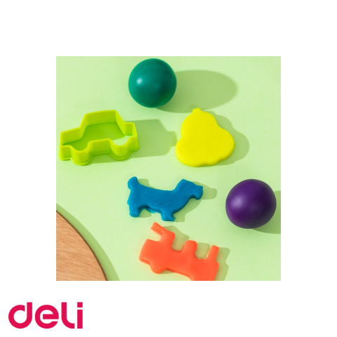 Plastilina soft Deli in galetusa cu capac, 12 culori, 160g, pentru modelaj si lucru manual [3]